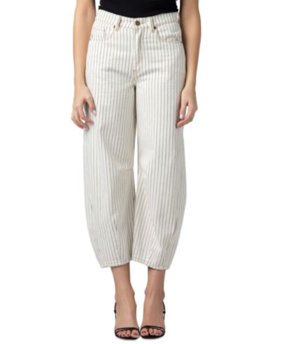 BLANK NYC Women's Rail Road Striped Barrell Pants