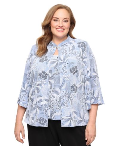 Alex Evenings Plus Size принт на куртку и топ, комплект из 2 предметов