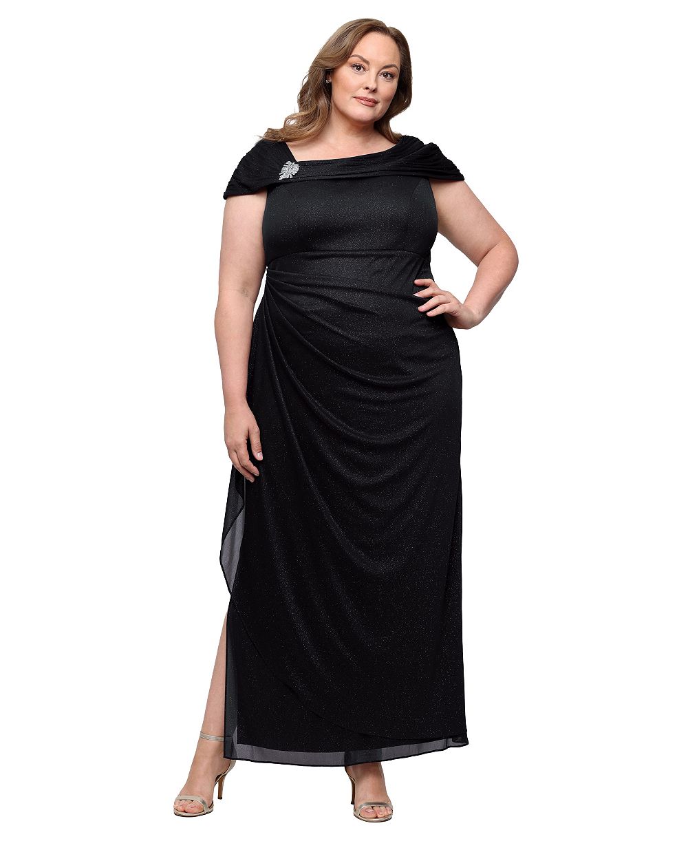 Вечернее платье Alex Evenings Plus Glittered Ruched Gown
