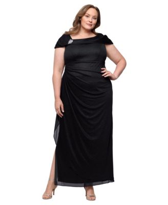 Вечернее платье Alex Evenings Plus Glittered Ruched Gown