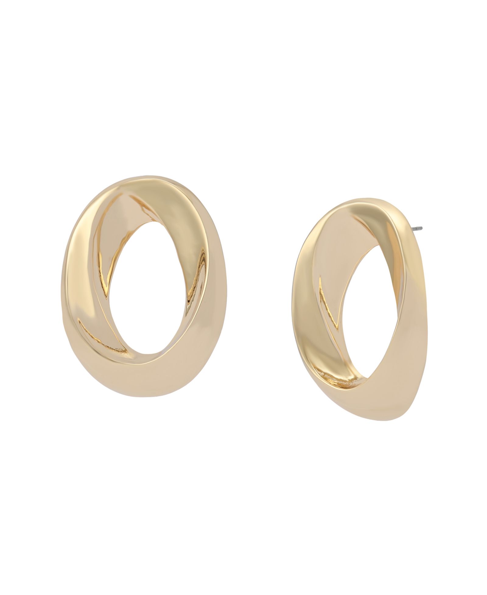 Серьги Steve Madden Gold Oval Twist Post