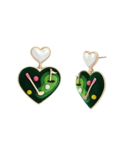 Betsey Johnson серьги-подвески Golf Heart из искусственного перламутра