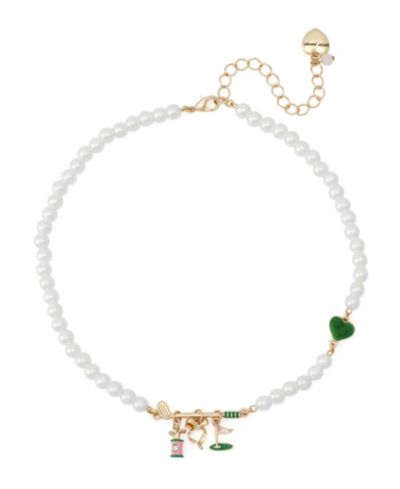 Ожерелье Betsey Johnson Faux Stone Golf Bib Mother of Pearl