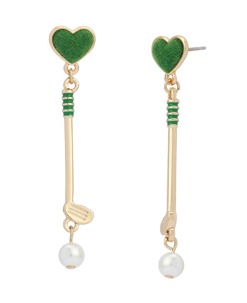 Betsey Johnson Серьги-подвески Golf Club из искусственного жемчуга