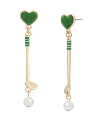 Betsey Johnson Серьги-подвески Golf Club из искусственного жемчуга