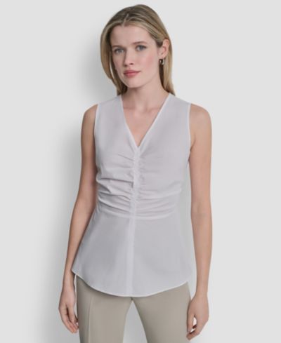 DKNY топ Women's из хлопка с драпировкой спереди