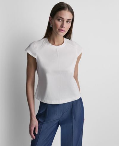 Женский трикотажный топ DKNY City Ponte с коротким рукавом