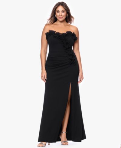 XSCAPE Plus Strapless Long Gown