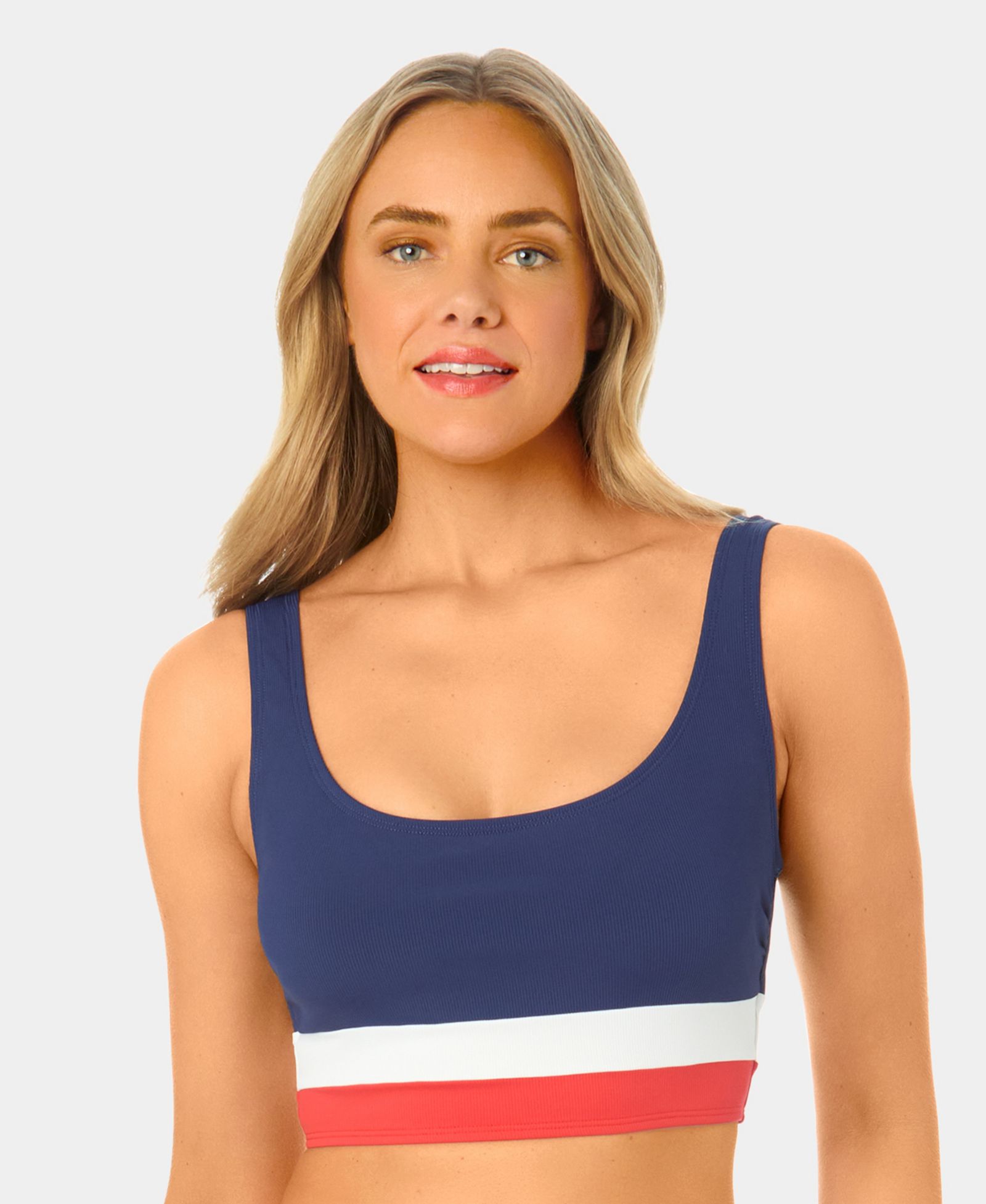 Женский бикини-топ California Waves Color-Block Mini Rib Long Line