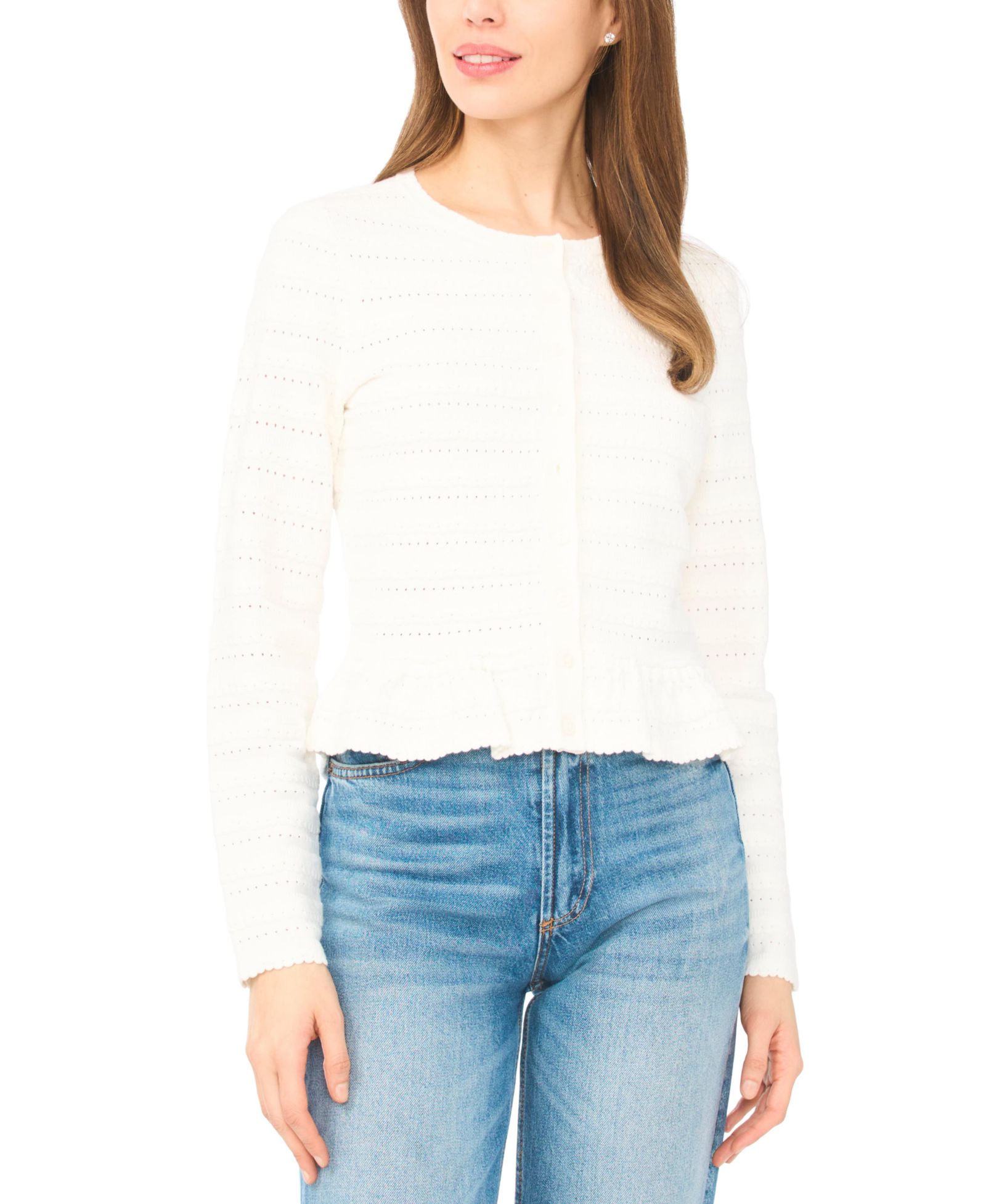 CeCe Женский Long-Sleeve Crewneck Cardigan