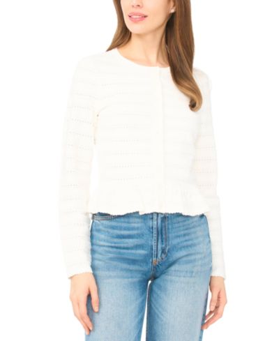 CeCe Women's Long-Sleeve Crewneck Cardigan