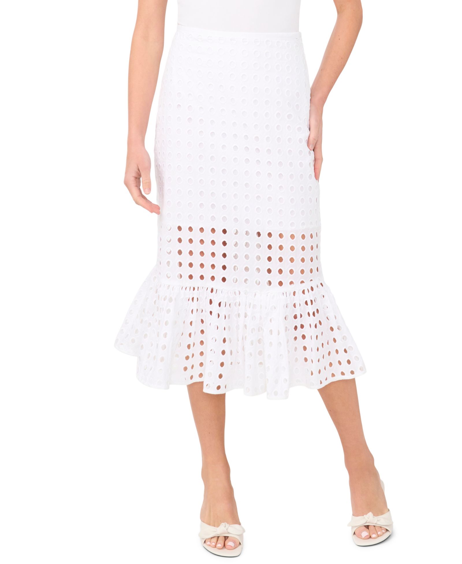 CeCe Women's Ruffle Tiered Midi Skirt