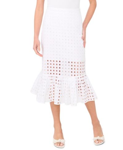 CeCe Women's Ruffle Tiered Midi Skirt