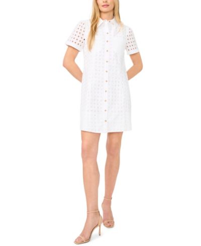 Женское платье-рубашка CeCe Short-Sleeve Eyelet
