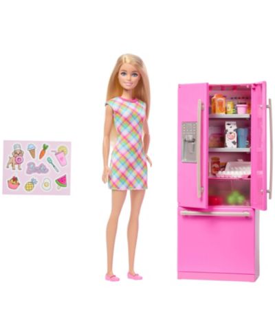 Barbie Kitchen Playset with Refrigerator and Working Doors, Ages 3+