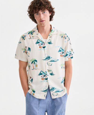 Sun + Stone Men's Ramos Printed Short-Sleeve Camp Shirt, Macy's Exclusive