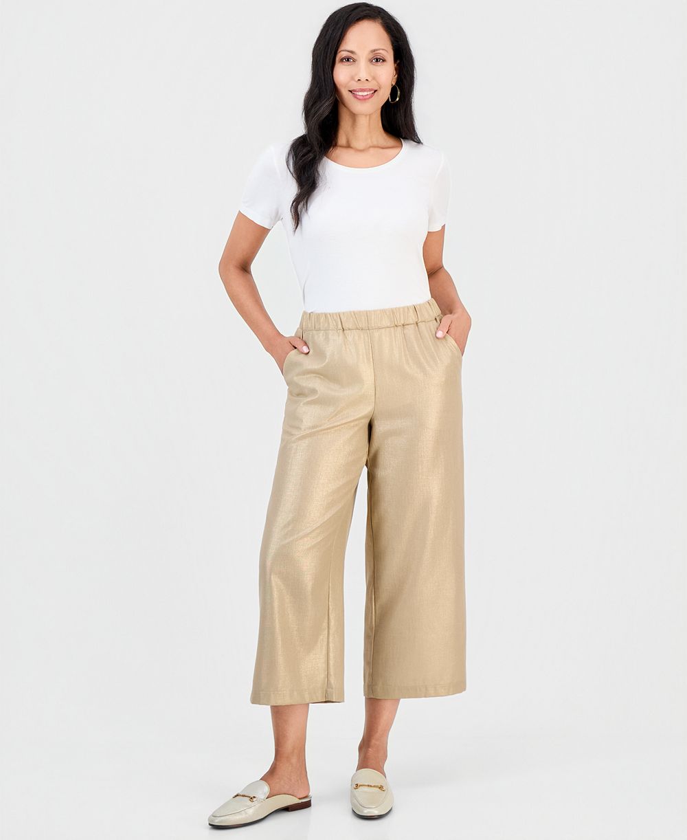 Брюки JM Collection Women's Wide-Leg Metallic-Threaded