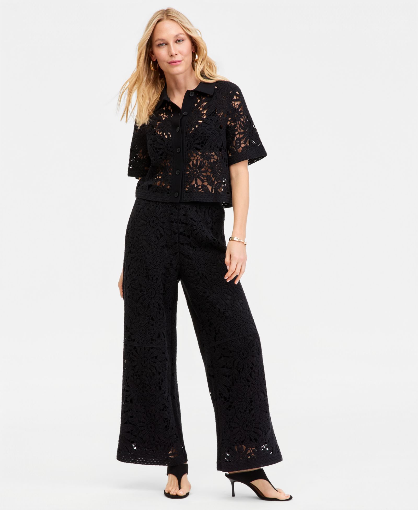 Брюки I.N.C. International Concepts Women's Cotton Crochet Wide-Leg