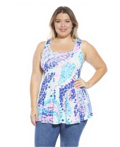 Танк-топ 24seven Comfort Apparel Plus Size Abstract Scoop Neck Tunic