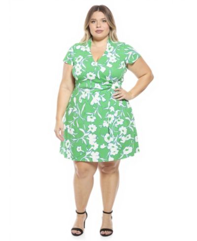 24seven Comfort Apparel Женское цветочное платье с запахом и боковыми завязками, Plus Size
