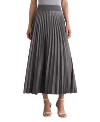 REISS Women's Seren Pleated A-Line Midi Skirt