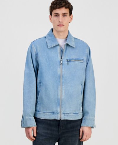 Hugo Boss Men's Cotton Waffle Denim Zip Jacket