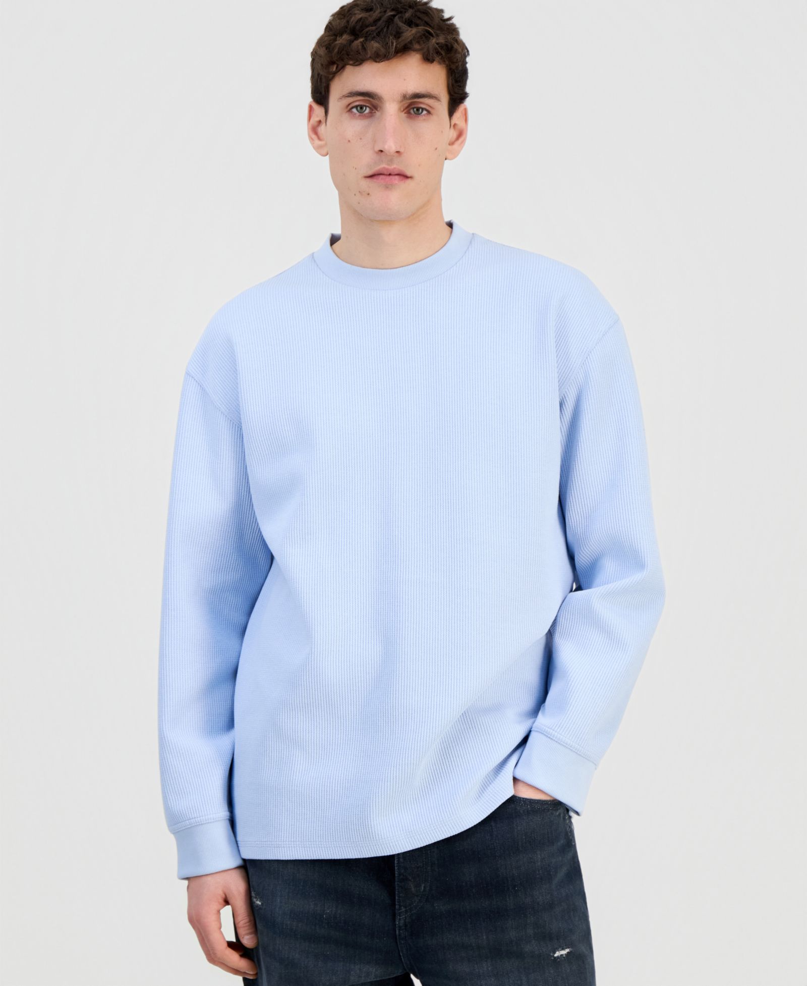 Hugo by Hugo Boss Men's Waffled Jersey Long-Sleeve T-Shirt