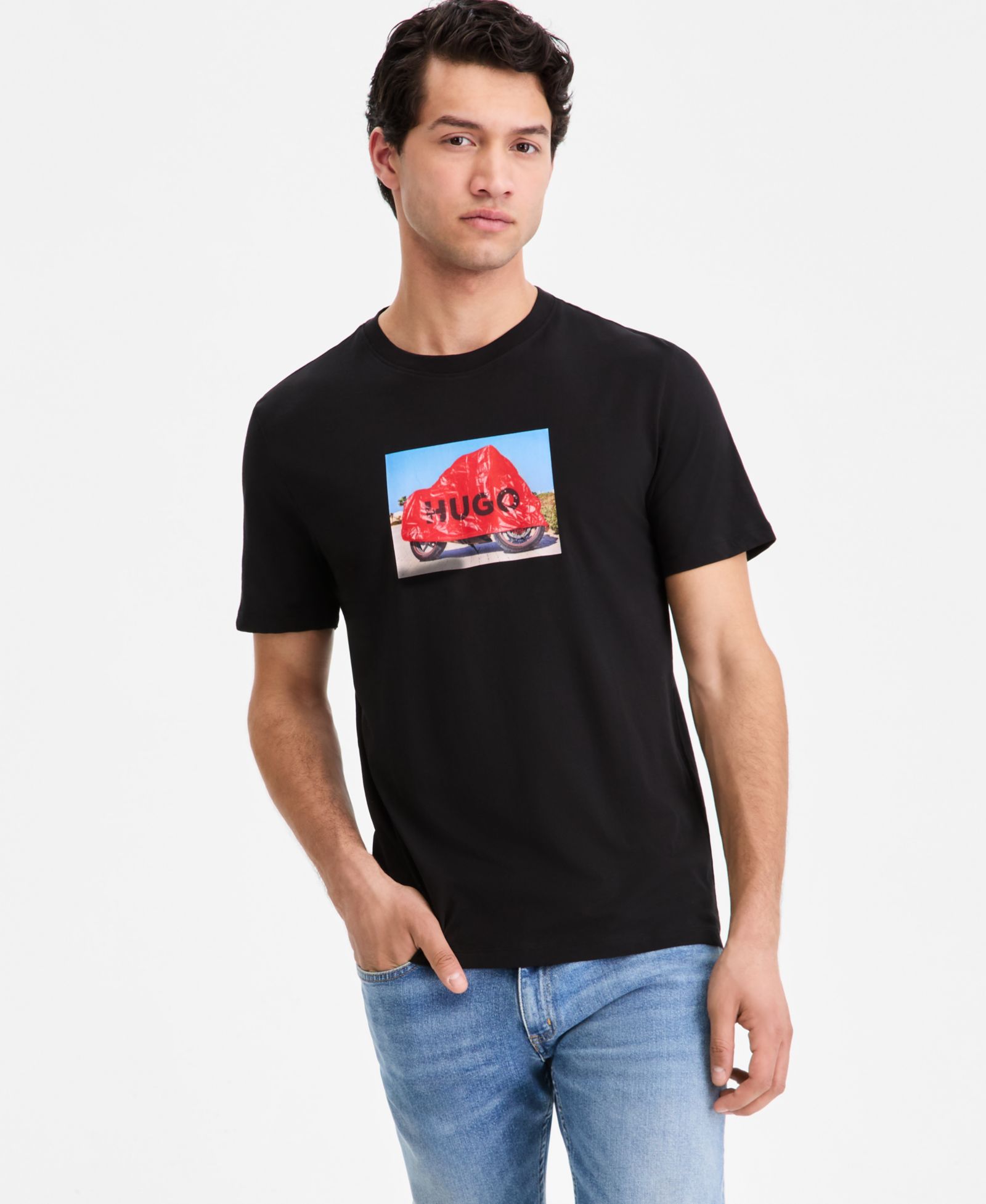 Мужская хлопковая футболка Hugo by Hugo Boss Crewneck Relaxed