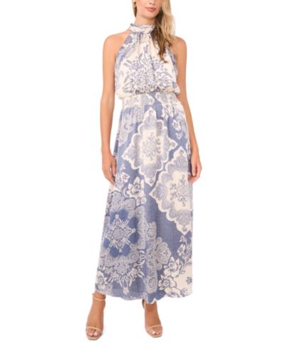Vince Camuto Women's Printed Halter Neck Maxi Dress