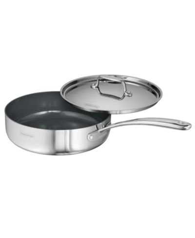 Tramontina Utsava Tri-Ply Clad Stainless Steel 2.9-Quart Covered Deep Sauté Pan