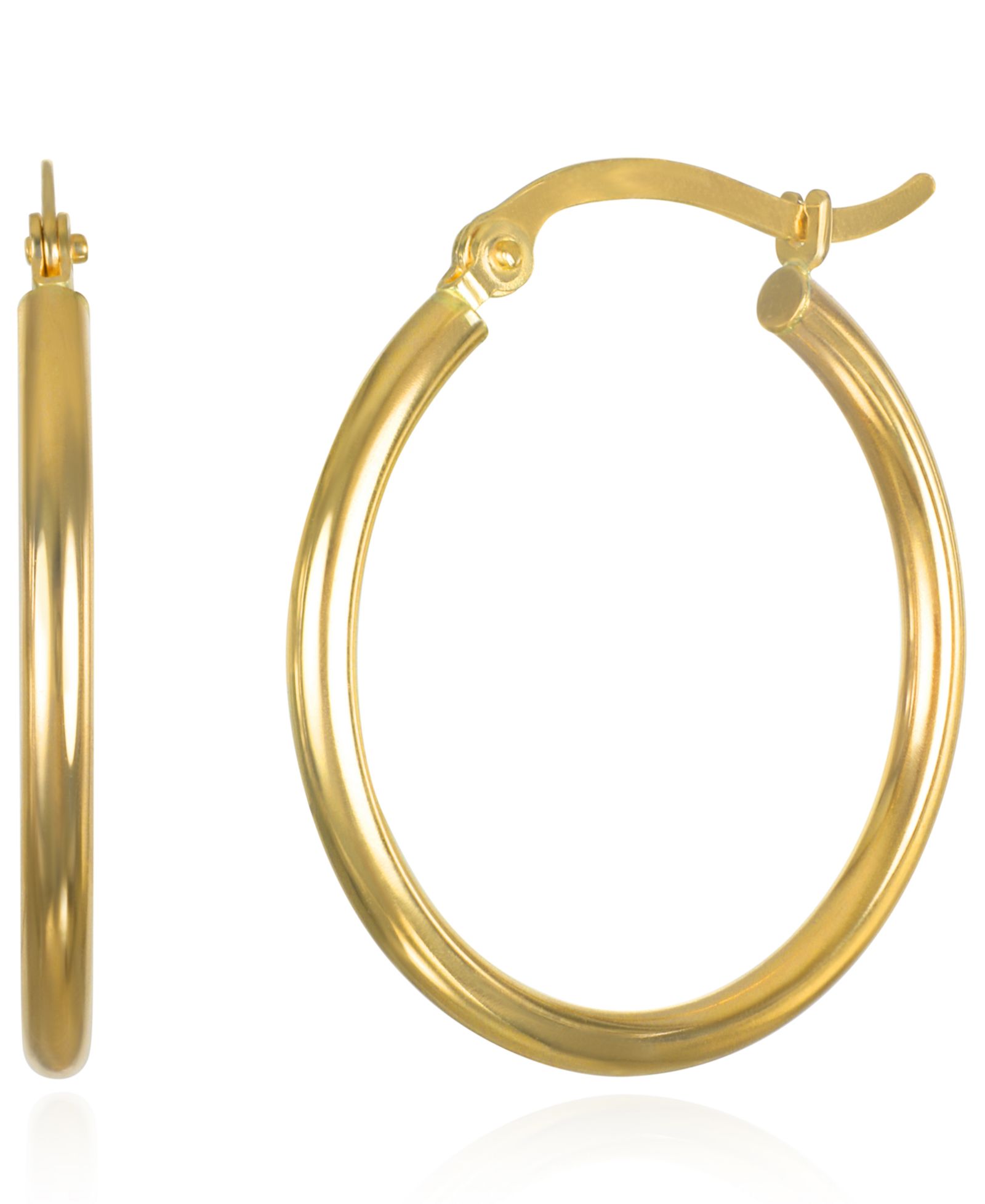 Золотые серьги-кольца Macy's 2x25mm, 10k Yellow Gold