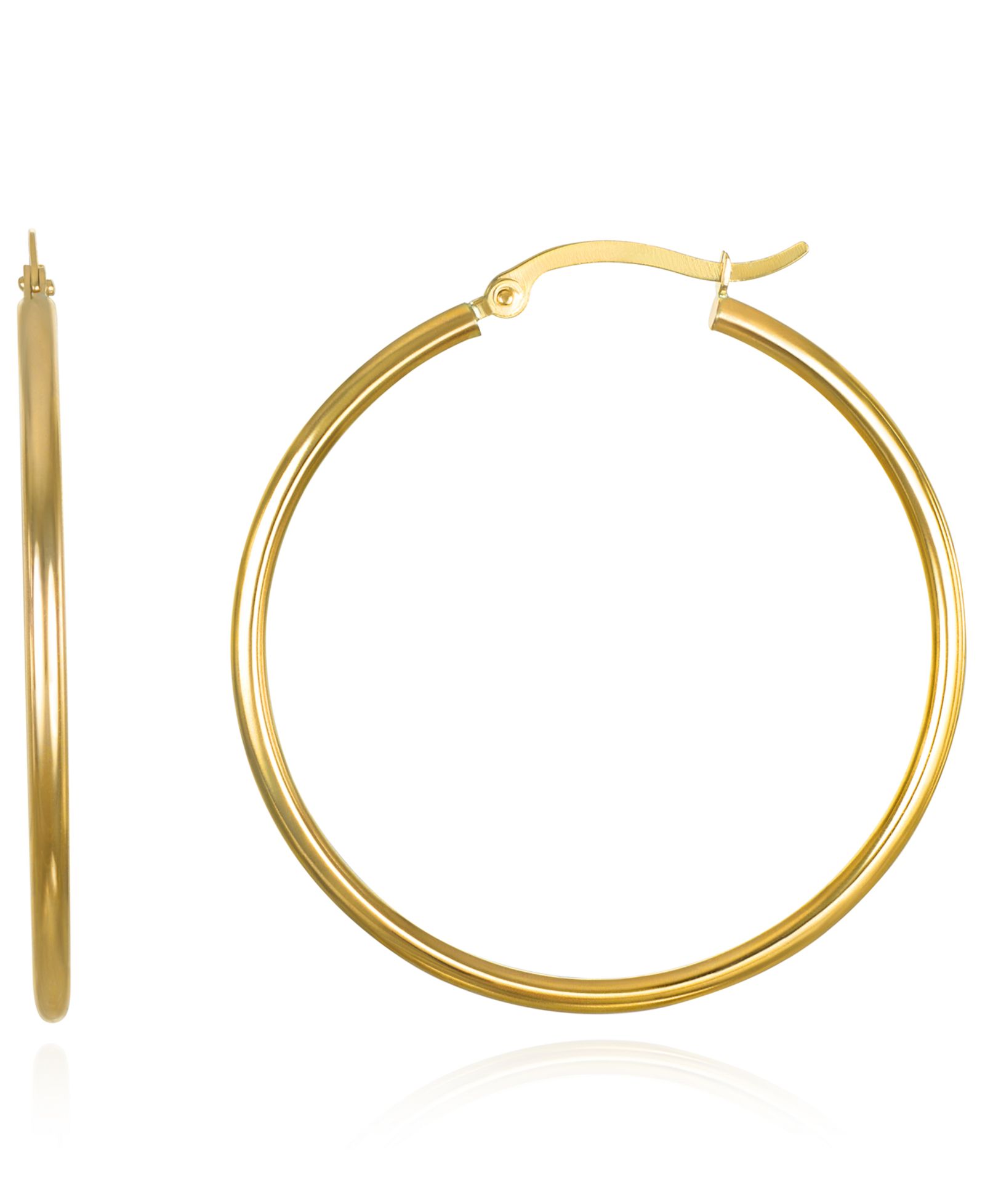 Серьги-кольца Macy's, 2x40mm, золото 10k желтое