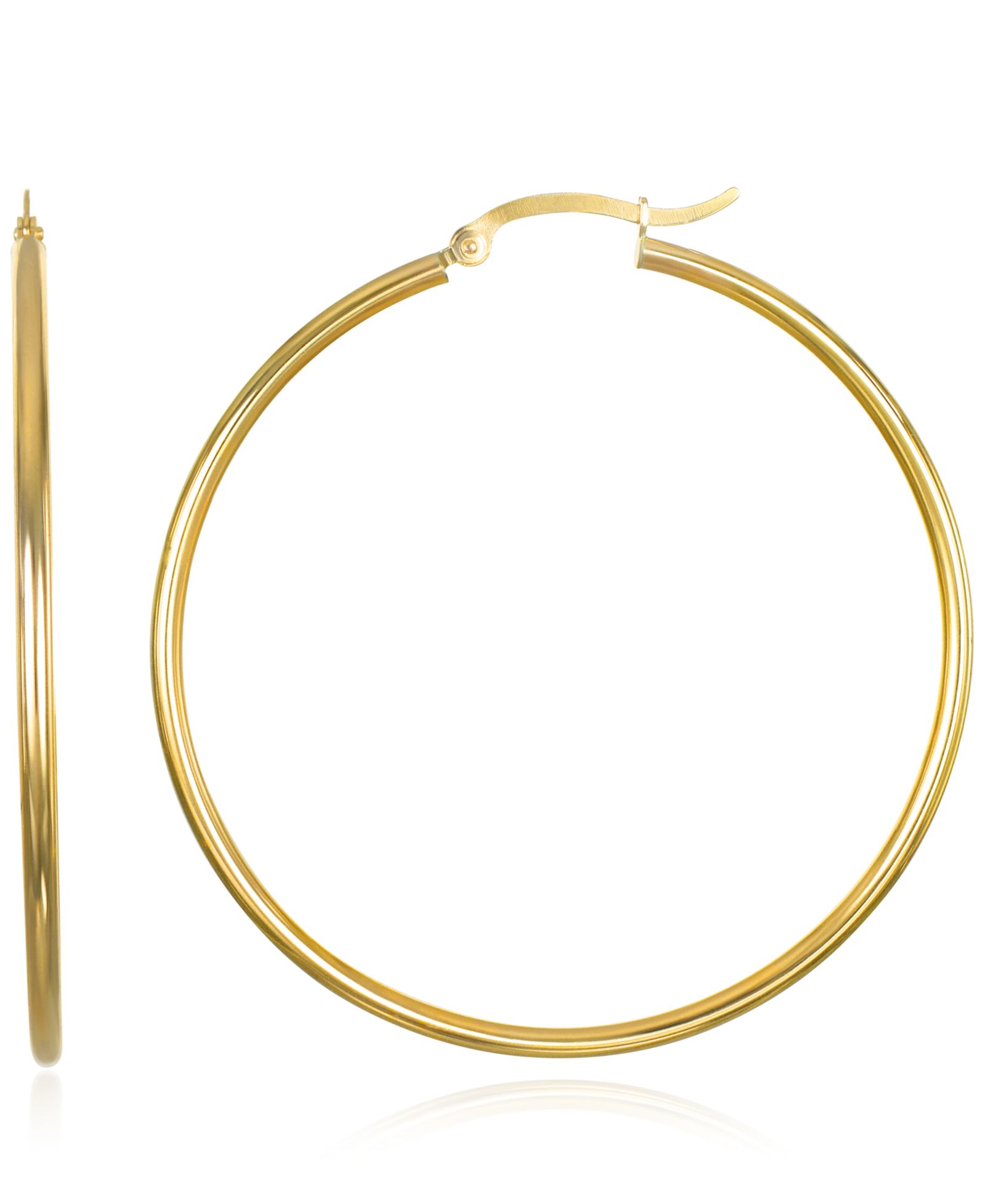 Серьги-кольца Macy's 2x50mm, 10k Yellow Gold
