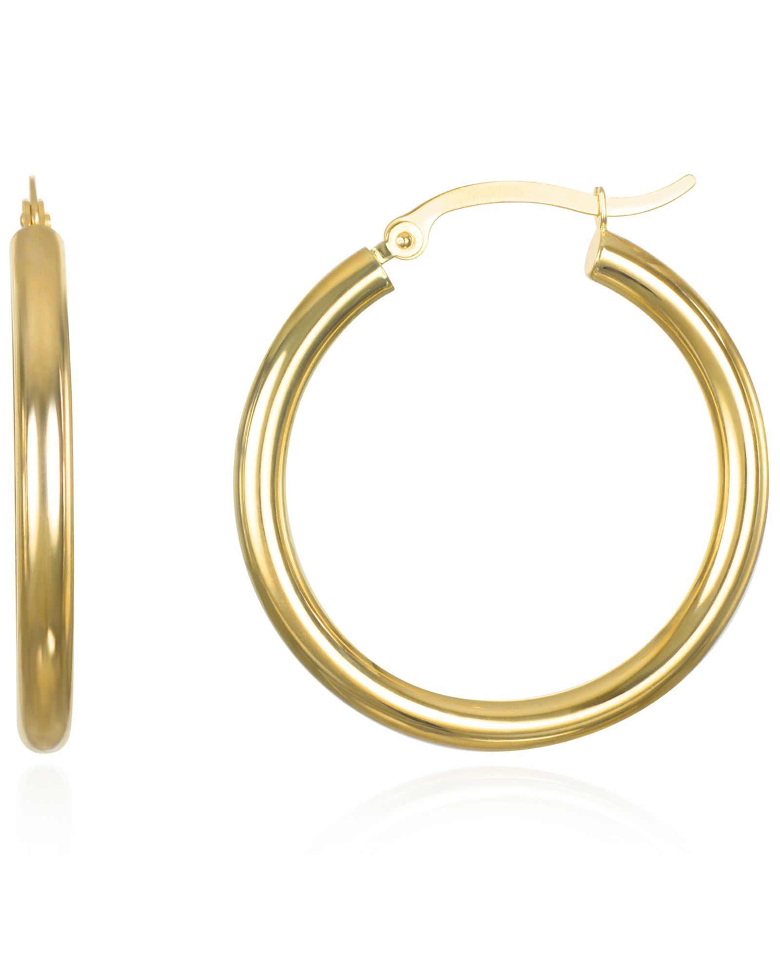 Серьги-кольца Macy's 3x30mm, 10k Yellow Gold