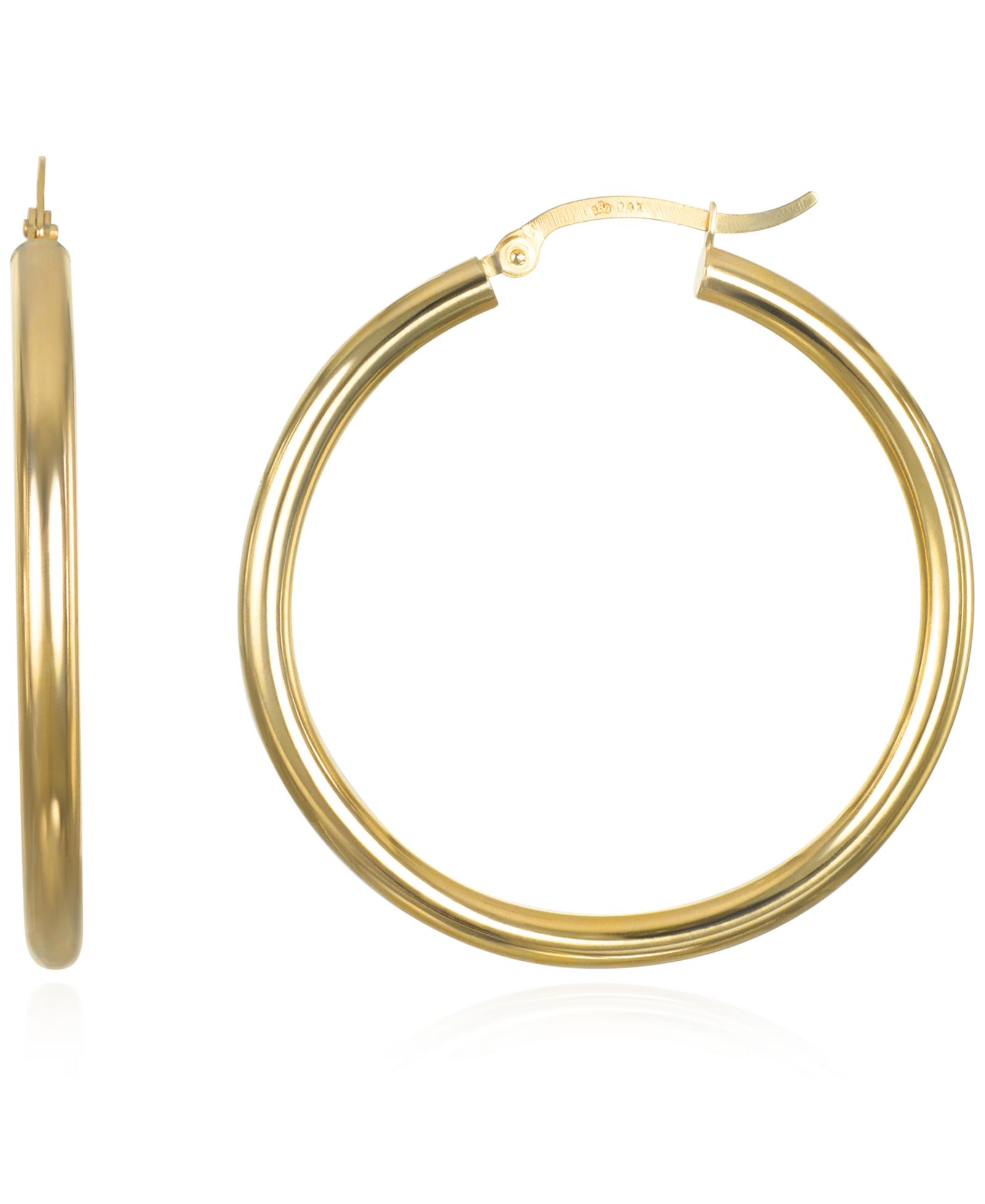Серьги-кольца Macy's из желтого золота 10k, 3x40mm
