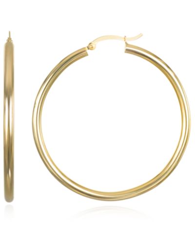 Macy's серьги-кольца 3x50mm, 10k желтое золото