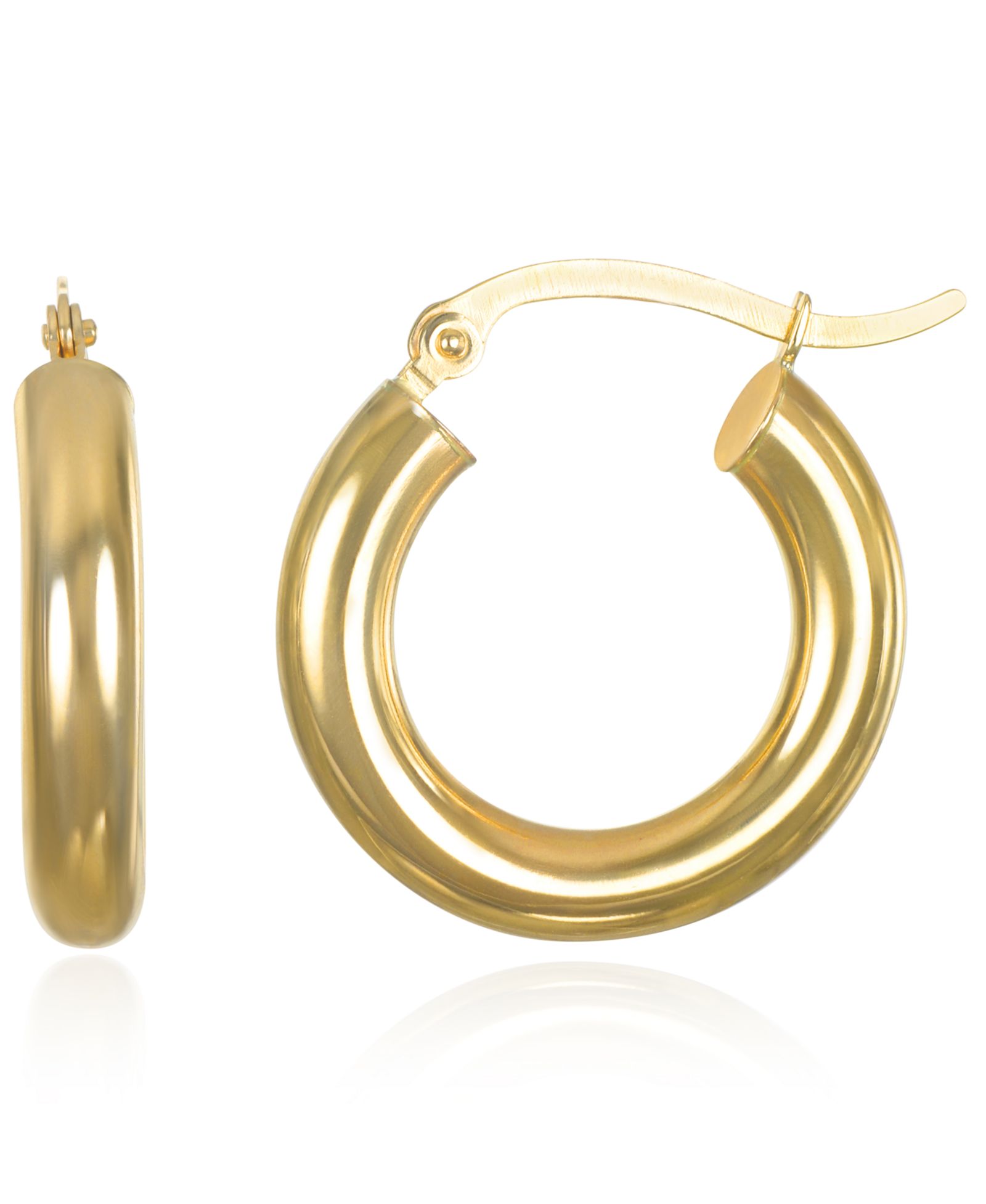 Серьги-кольца Macy's 4x20mm в 10k Yellow Gold