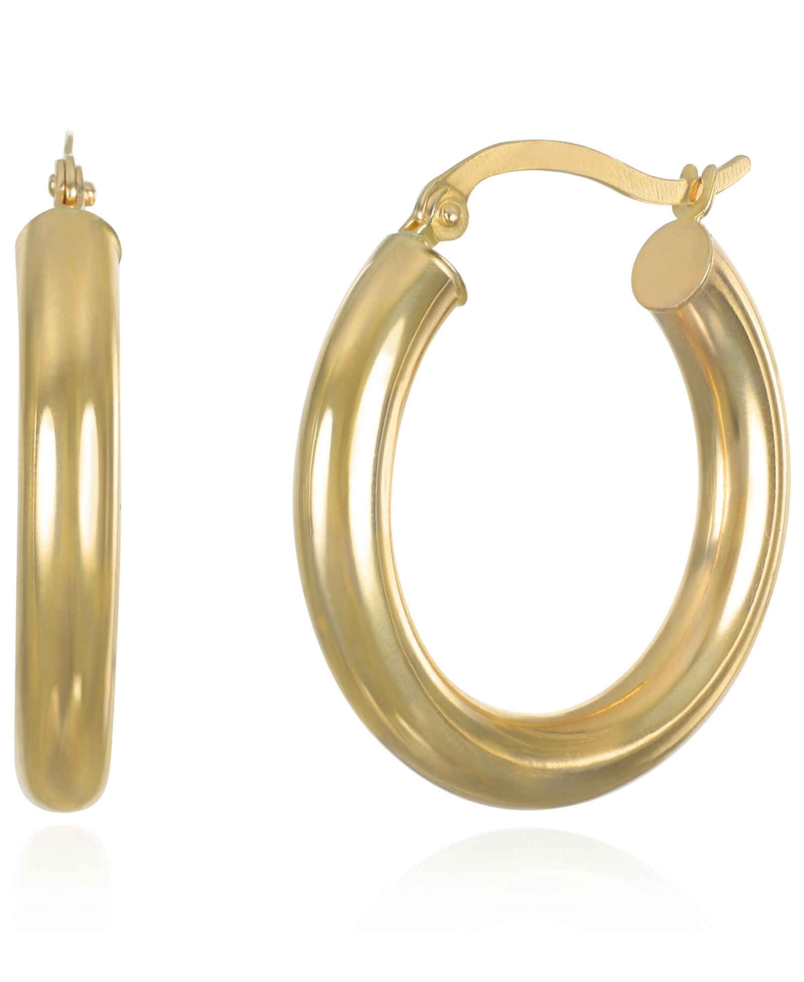 Серьги-кольца 4x25mm из желтого золота 10k