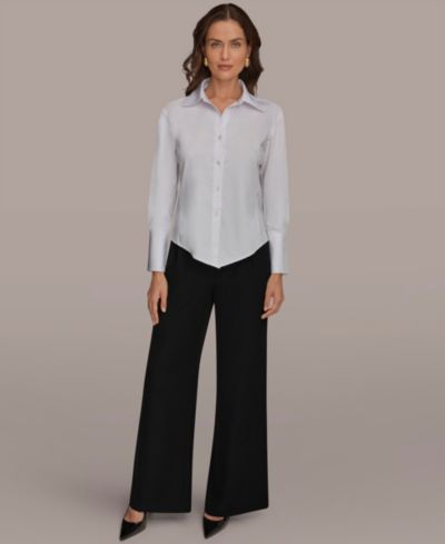 Donna Karan New York рубашка на пуговицах с воротником, Petite
