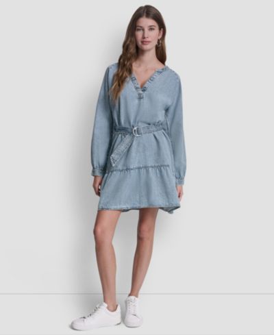 DKNY Jeans Женское платье A-Line с V-образным вырезом