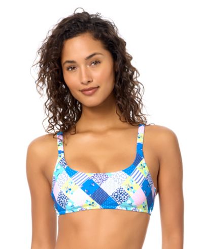 Raisins Women's Printed Scoop Neck Swim Bikini Top