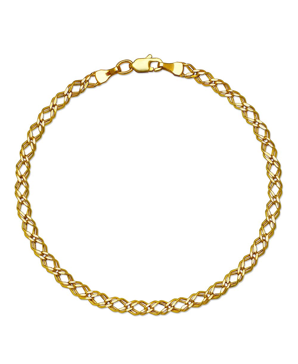 Macy's Diamond-Cut 3D Link Bracelet in 10k Yellow Gold