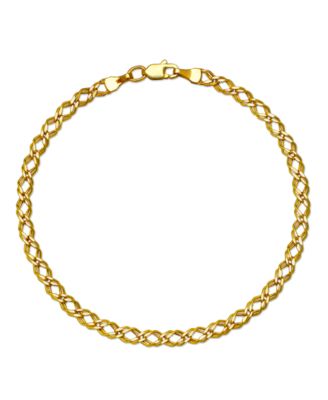 Браслет Macy's Diamond-Cut 3D Link в 10k Yellow Gold