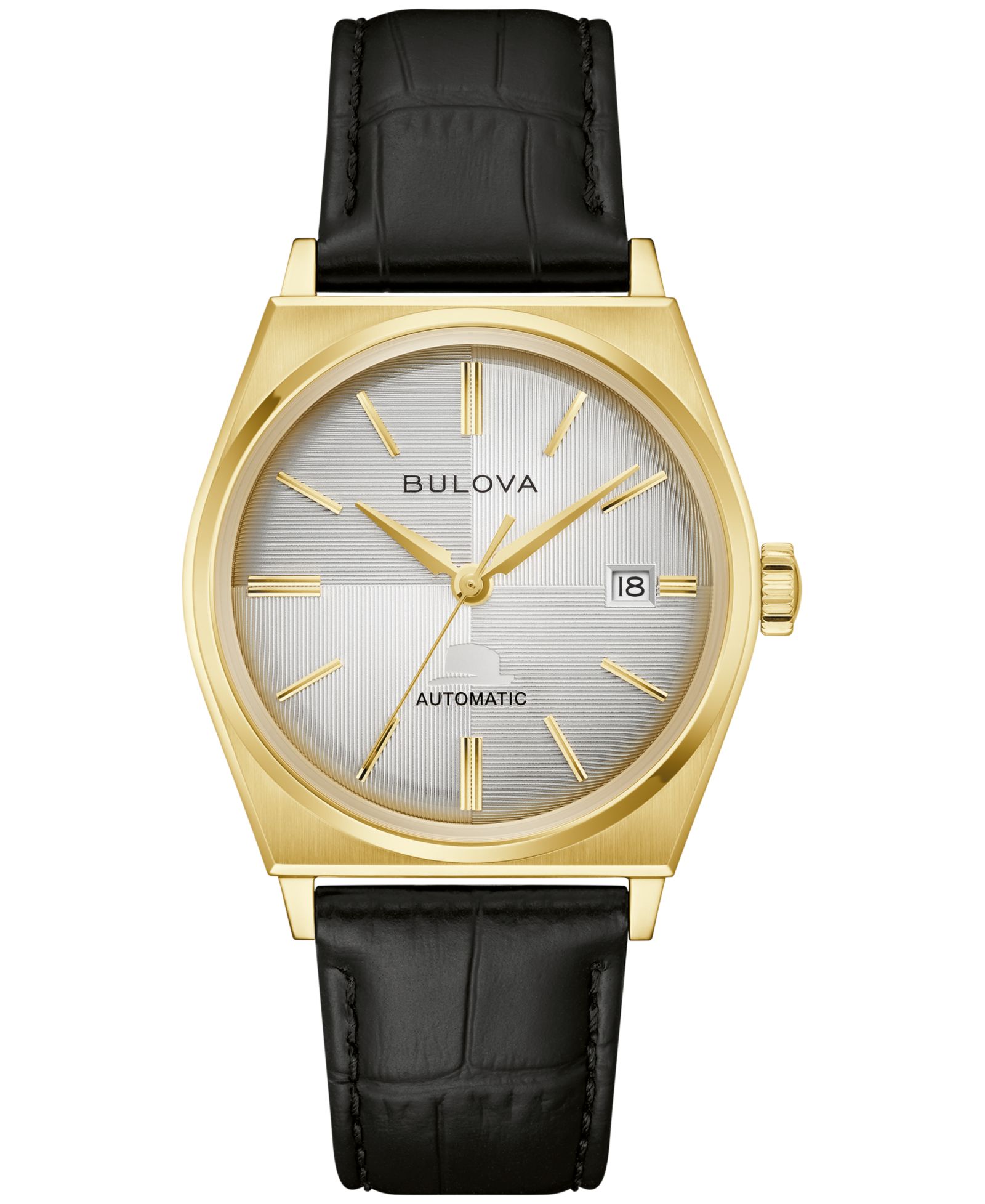 Мужские часы Bulova Frank Sinatra, черный кожаный ремешок, 40mm