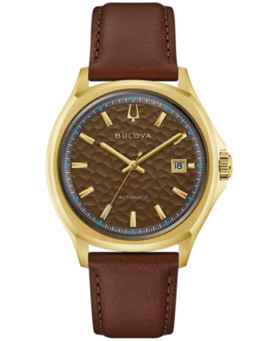 Bulova Men's Tony Bennett NYC Brown Leather Strap Watch 32mm