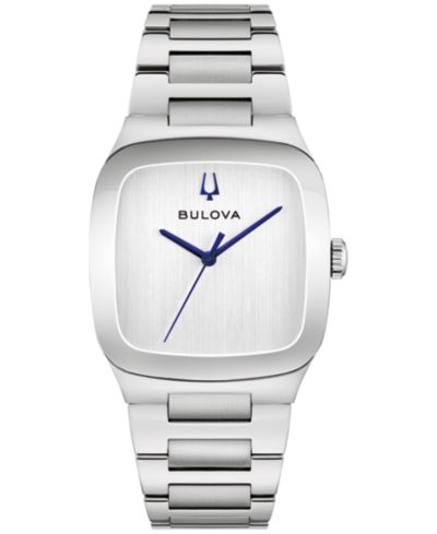 Bulova Men's Latin Grammy Modern Millennia Silver-Tone Stainless Steel Bracelet Watch 30mm