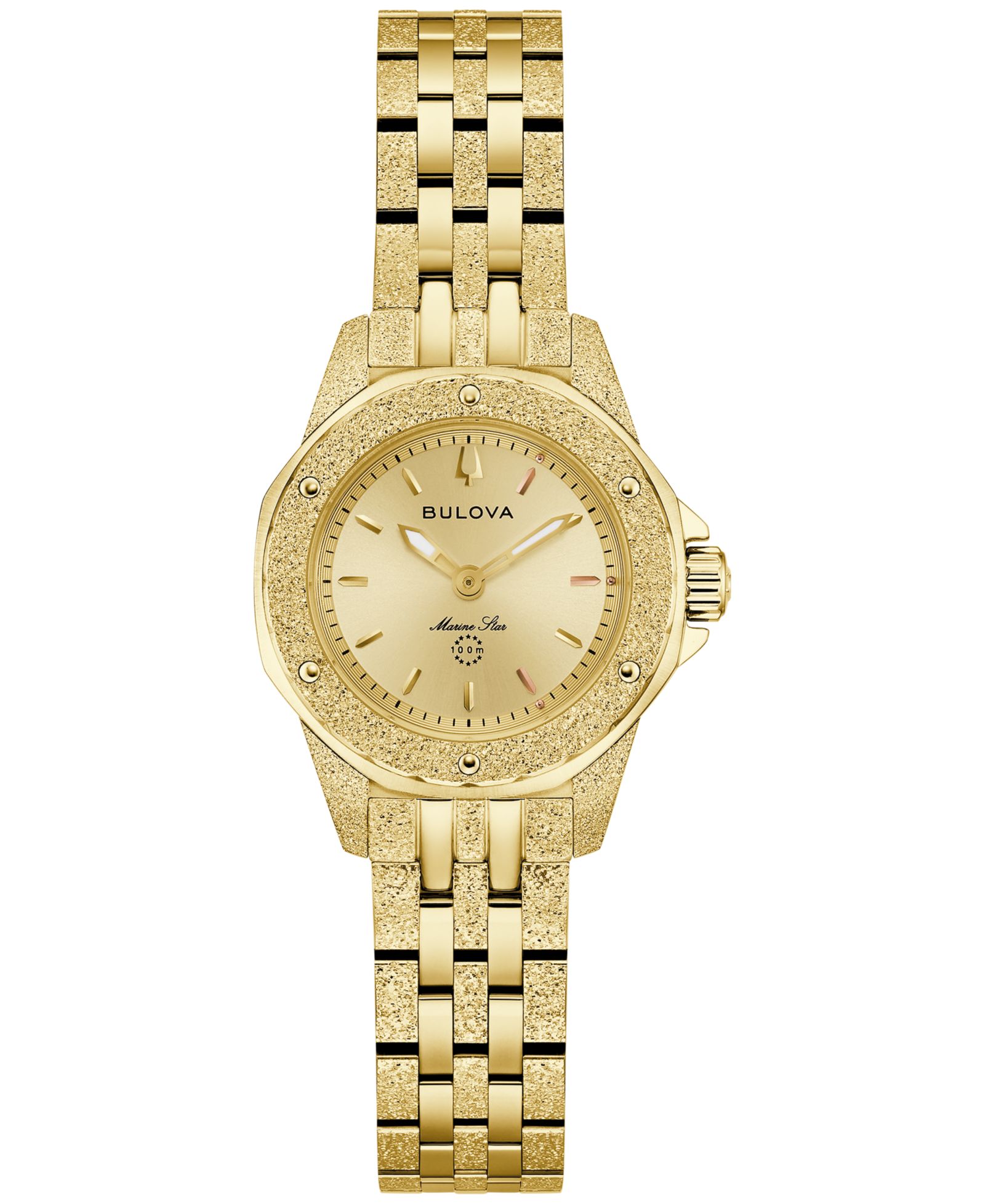 Женские наручные часы Bulova Marine Star Series A Marc Anthony, золотистая нержавеющая сталь, 35mm