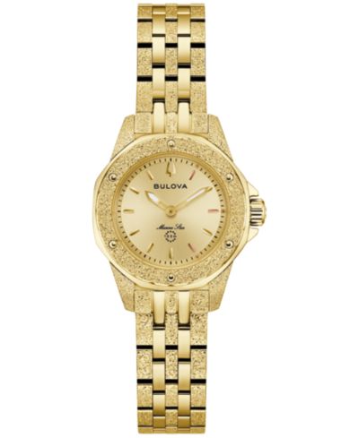 Bulova Women's Marine Star Series A Marc Anthony Gold-Tone Stainless Steel Bracelet Watch 35mm