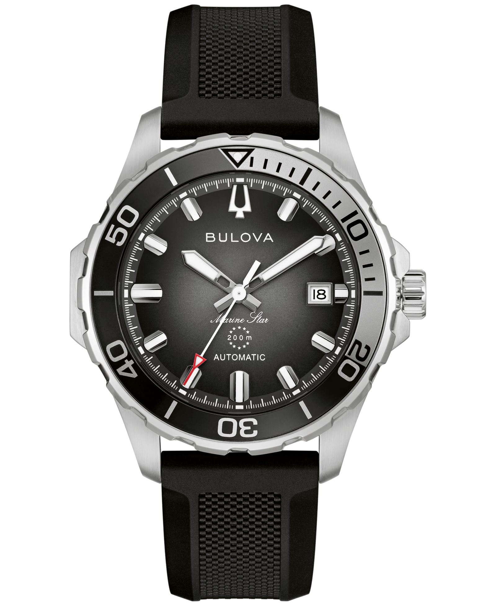 Мужские часы Bulova Marine Star Series B Automatic Black Silicone Rubber 45mm