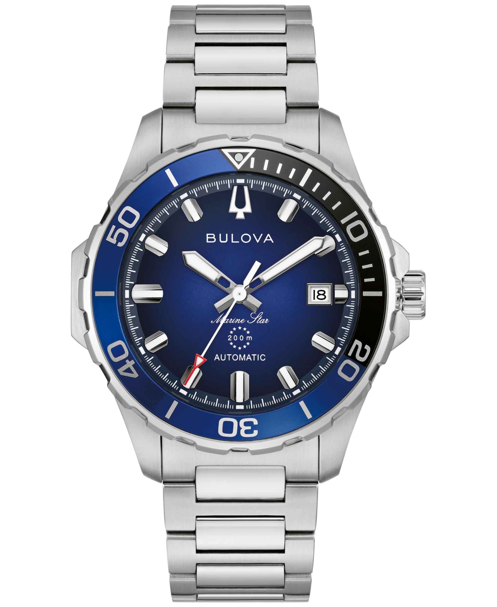 Мужские часы Bulova Marine Star Series B Automatic Silver-Tone